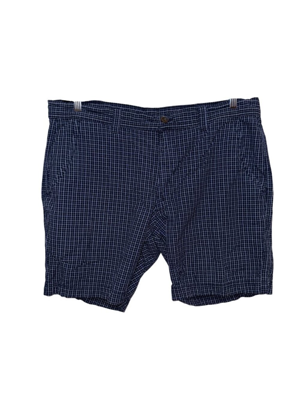 St. Johns Bay Mens Blue White Checkered Shorts Size 40